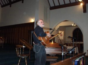 Pilgrim has hosted a variety of community concerts and events over the years. Above is a picture of a local artist performing for a recent  Food Shelf Concert to support community food pantries. 