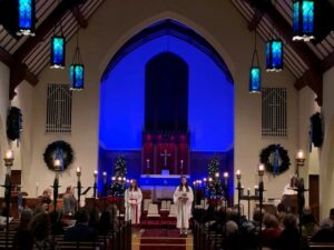 Service of Lessons and Carols with St Lucia Vesper Tea held each December at Pilgrim during Advent.